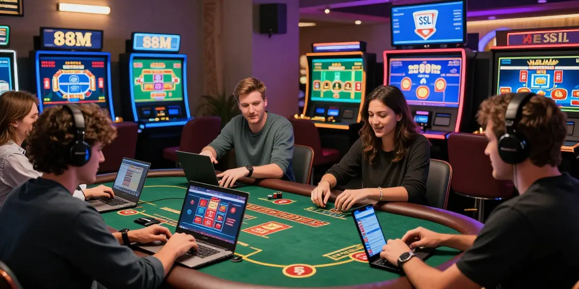 Experience immersive online gaming at https://88m.locker/ with players engaging in live dealer games and vibrant graphics.
