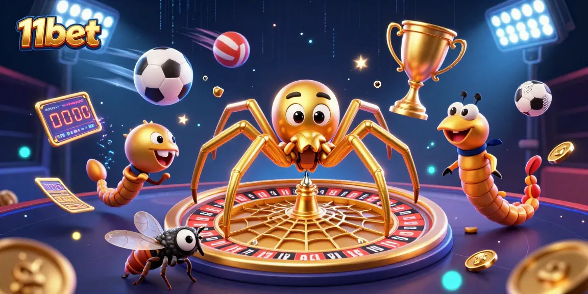 Engage with thrilling bets at 11bet in an action-packed roulette scene with dynamic sports elements.