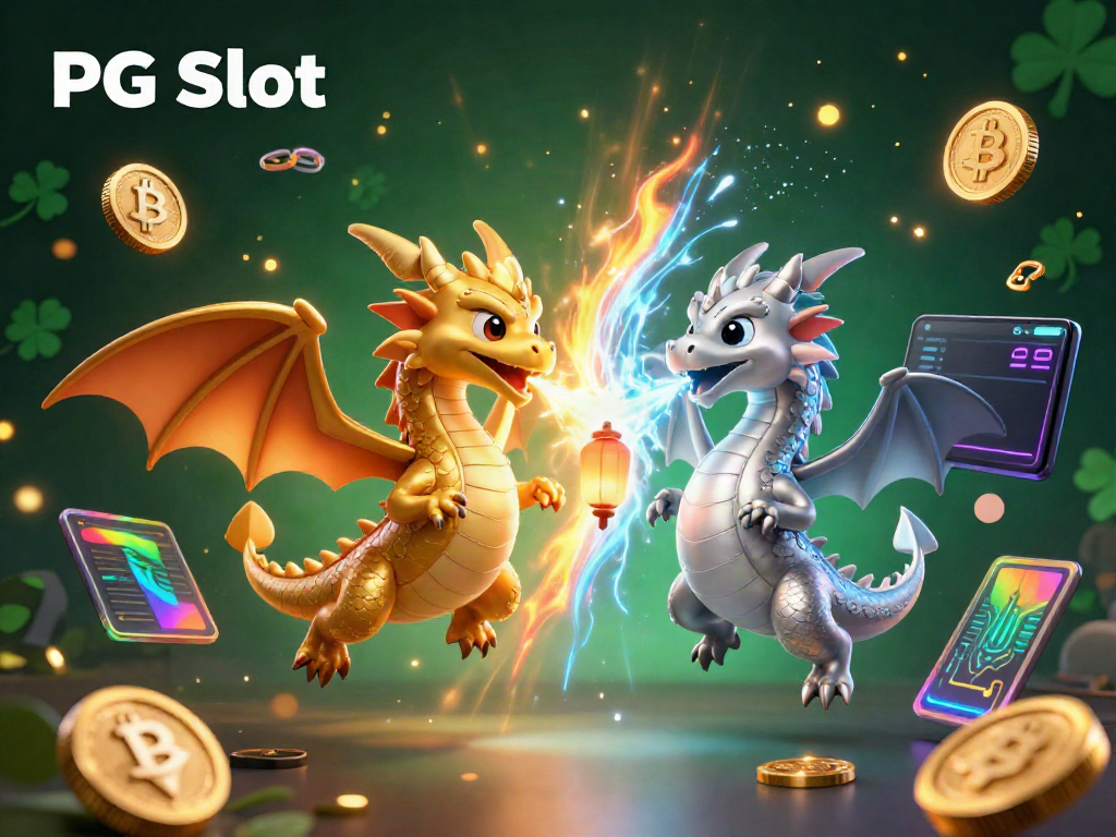 Experience thrilling PG Slot action with dynamic dragons, crypto elements, and vibrant casino visuals.