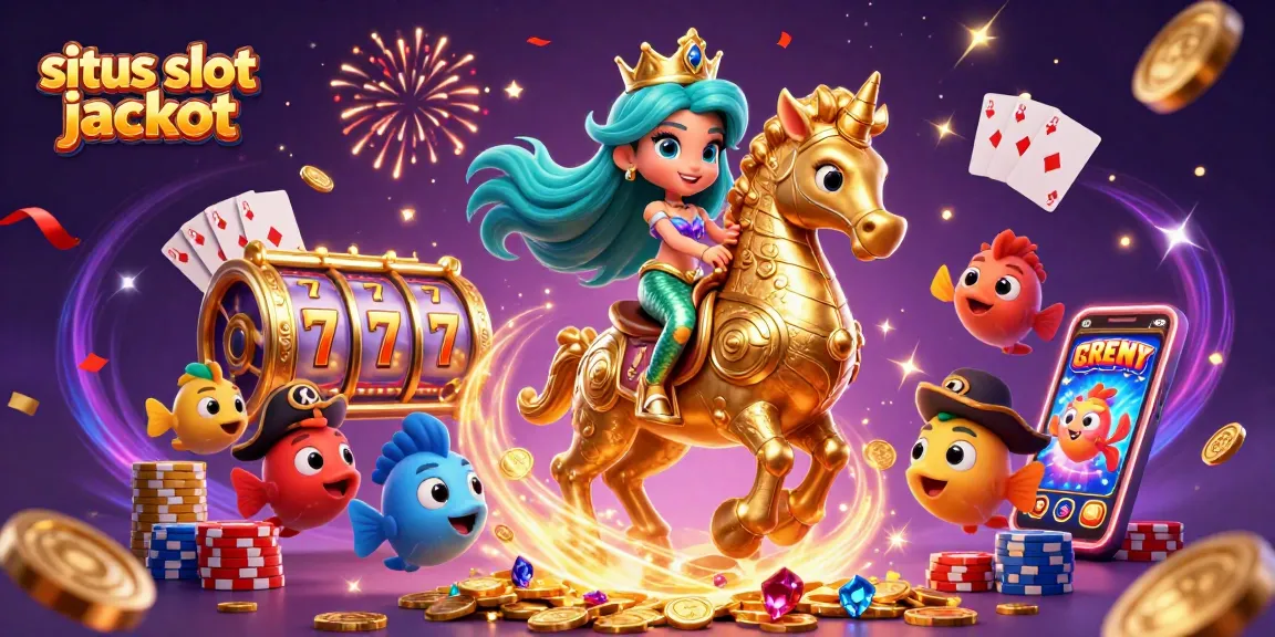 Experience the excitement of situs slot jackpot with our vibrant casino-themed illustration featuring spinning reels and cascading coins.