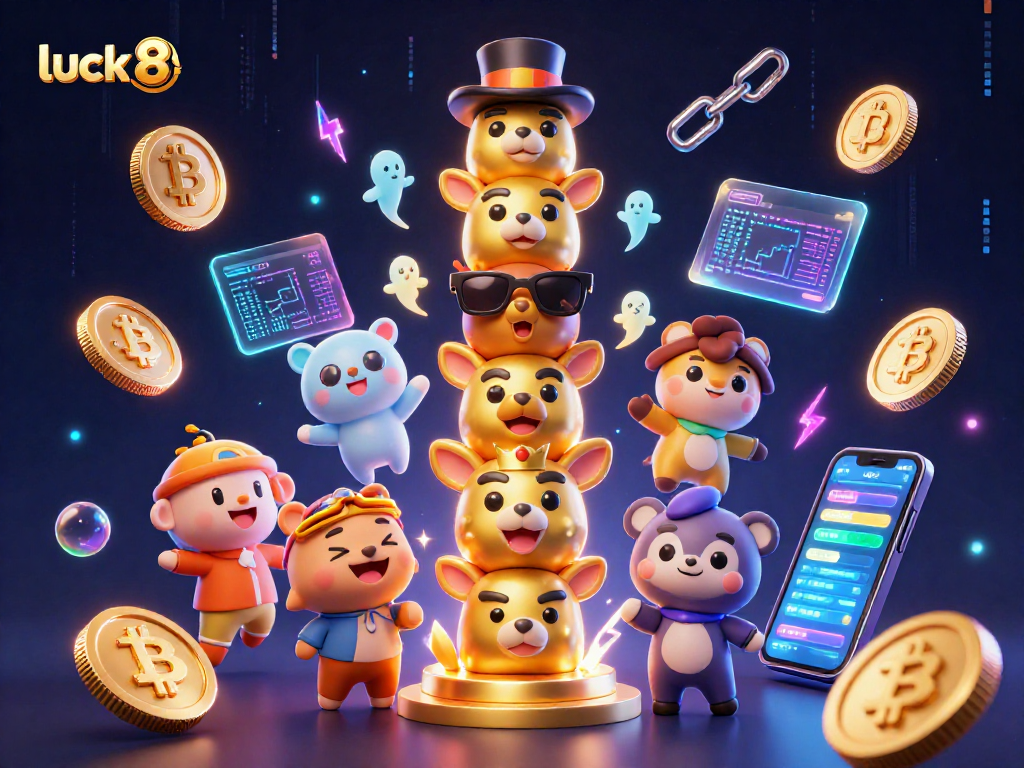 Immerse yourself in luck8's captivating gaming world with vibrant 3D casino elements and cryptocurrency!