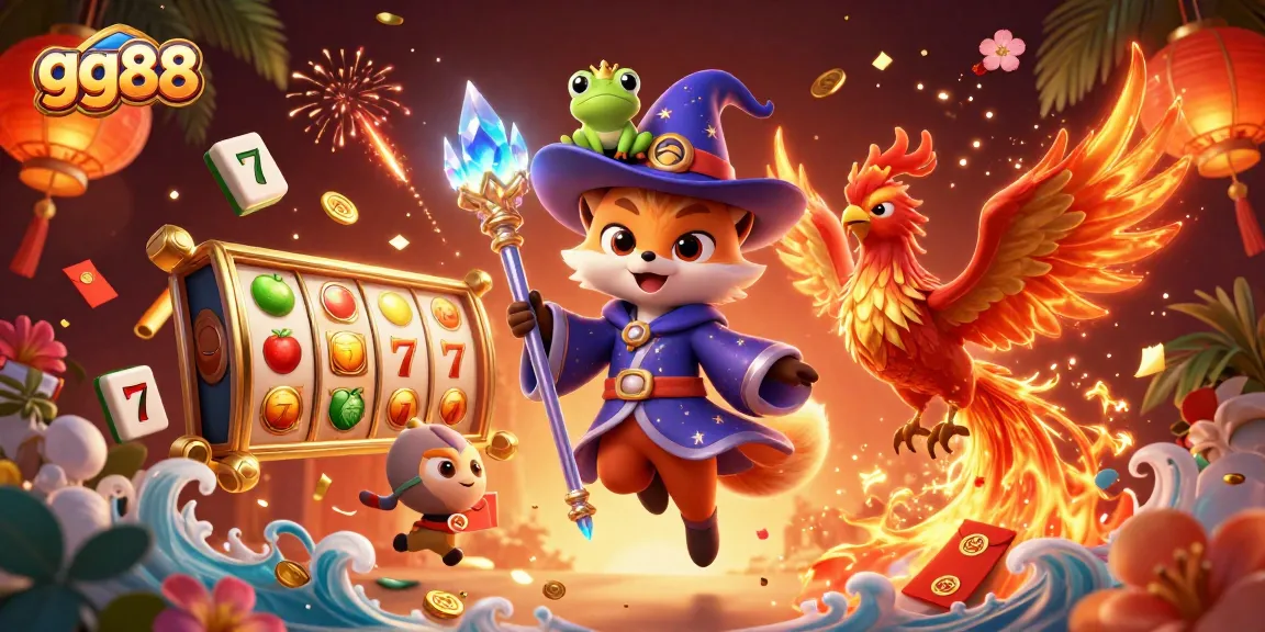 Experience excitement with gg88 in a vibrant casino scene featuring mystical characters and dynamic game elements.