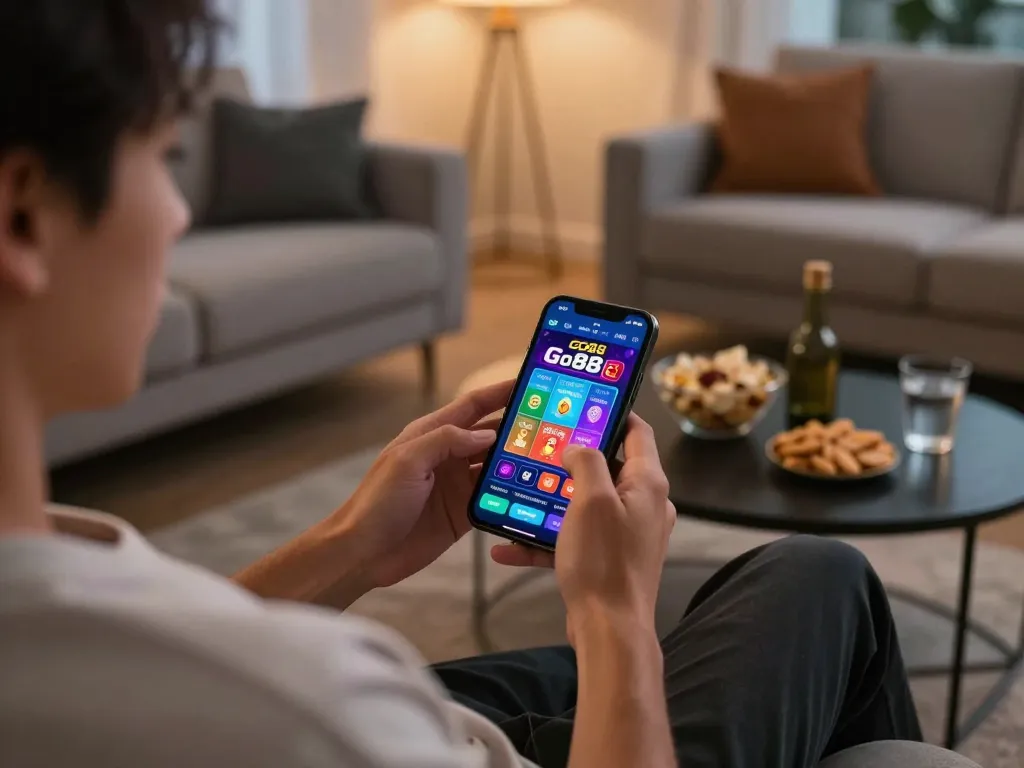 Engaging with Go88 mobile app for online gambling from a cozy home setting