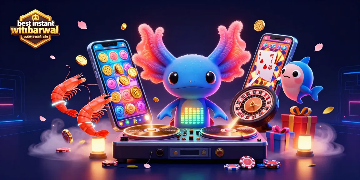 Experience the excitement of the best instant withdrawal casinos Australia with our vibrant 3D casino scene.