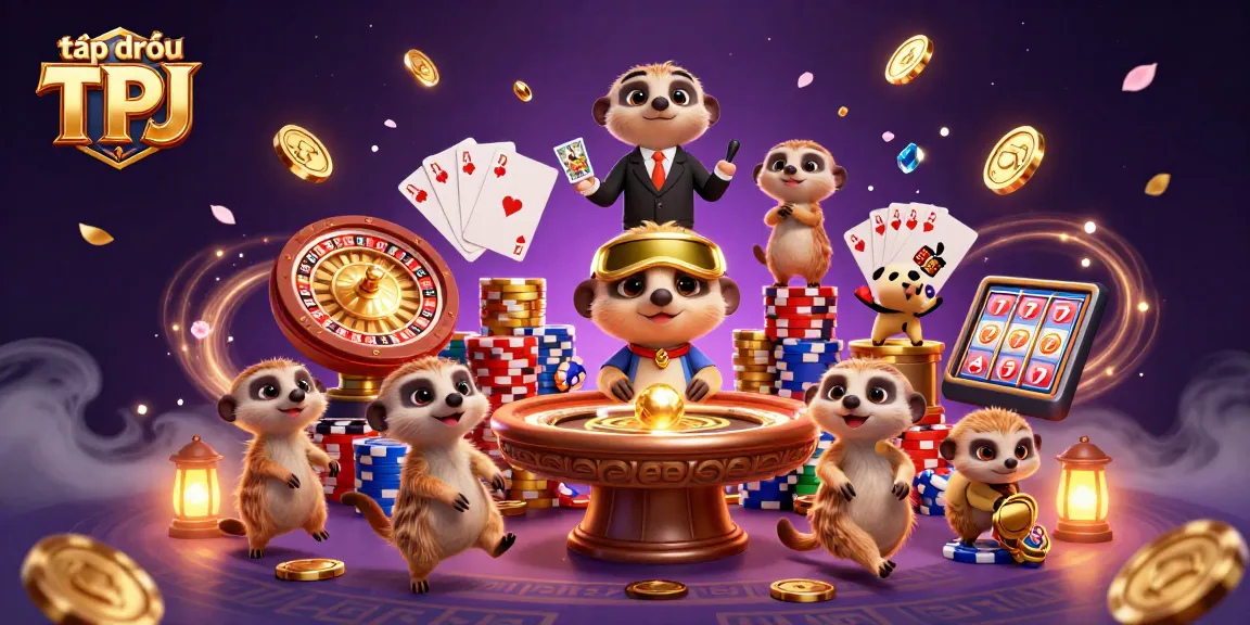Engage with the magical casino world of tập đoàn TPJ through dynamic meerkat characters and rich gaming elements.