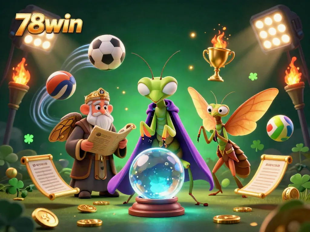 Engage in thrilling gaming at 78win, illustrated with a fortune teller and dynamic betting elements.