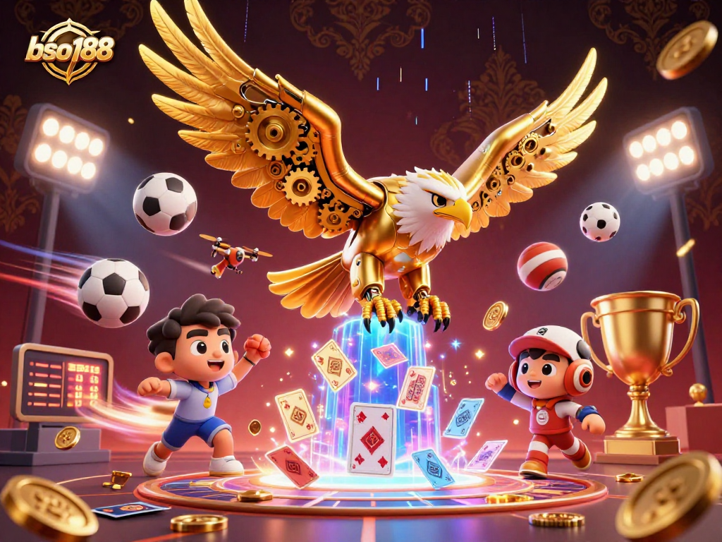 bso188 showcases thrilling sports betting action with cybernetic eagle and dynamic game elements