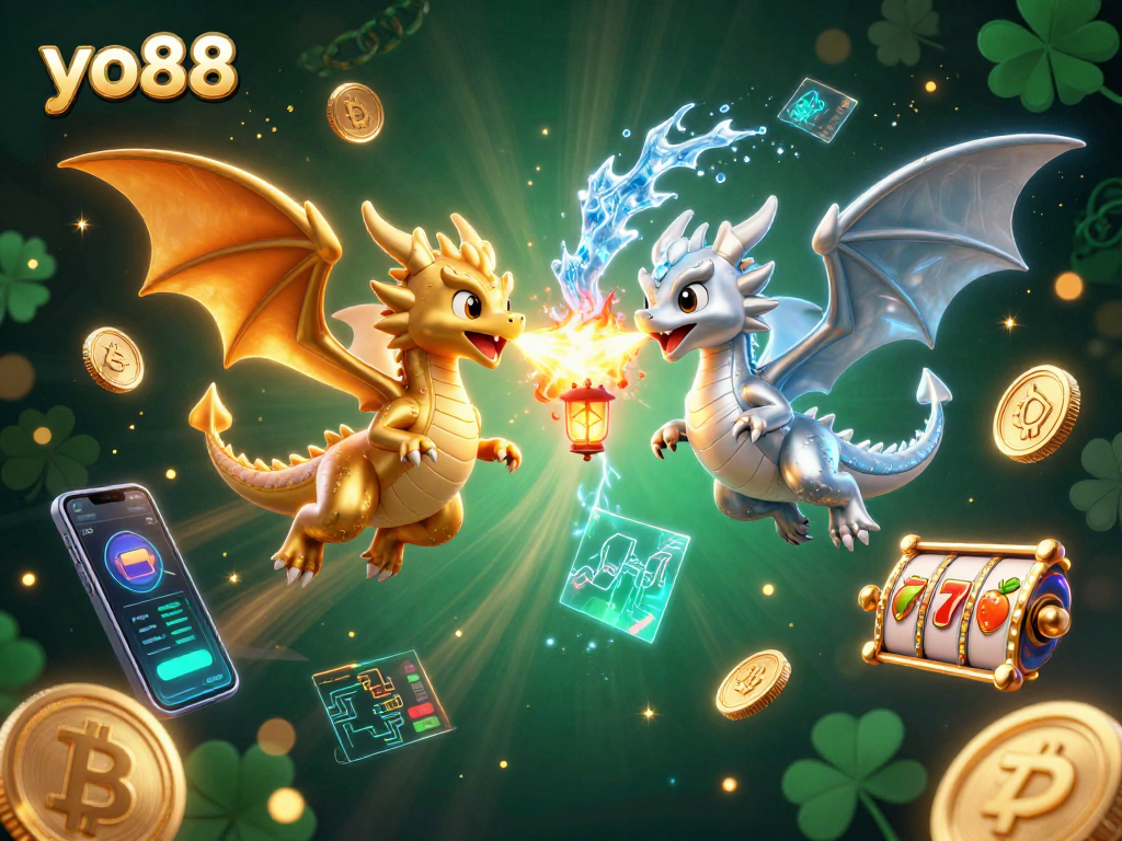 Experience thrilling casino wins at yo88 with dynamic dragons, crypto coins, and engaging slot elements.