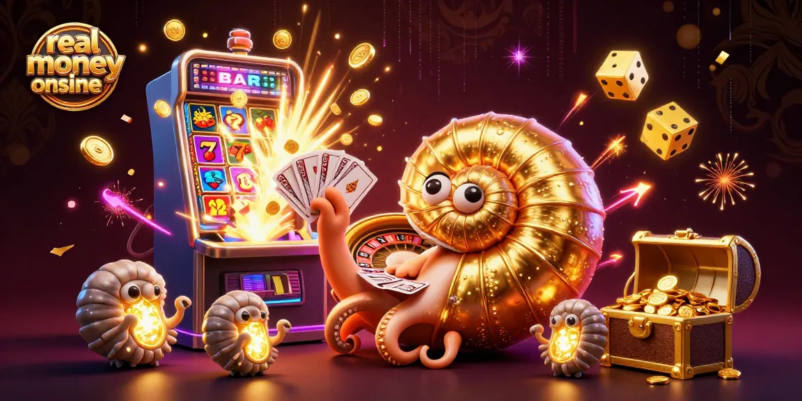 Experience real money online casinos with a vibrant, dynamic scene showcasing gaming excitement and rich visuals.