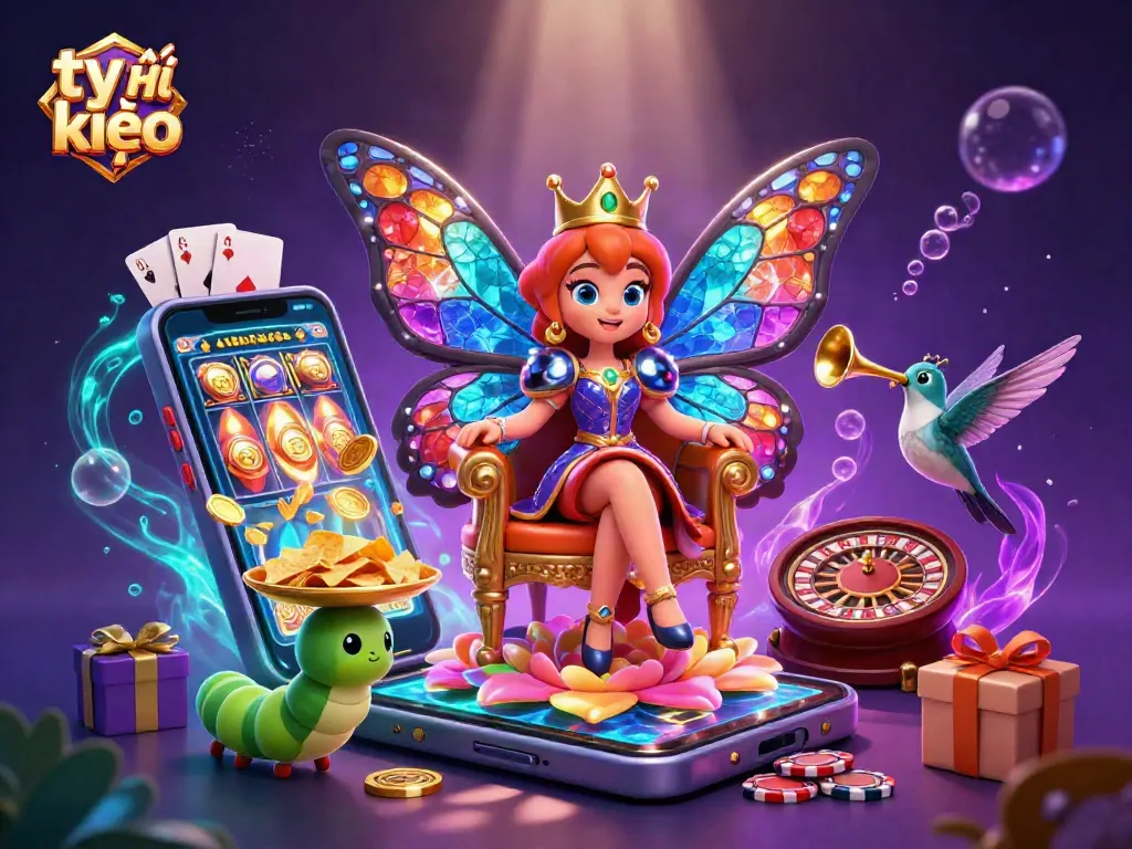 Engage with tỷ lệ kèo sports betting as the butterfly queen reigns over vibrant casino elements.