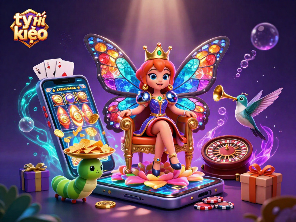 Engage with tỷ lệ kèo sports betting as the butterfly queen reigns over vibrant casino elements.